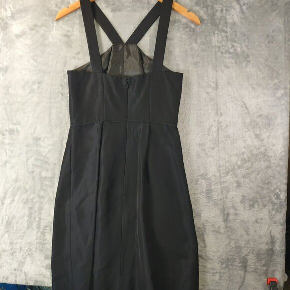 J Crew Womens Black Sleeveless Sheath Dress Size 0 Cross Back‎ Cocktail Classic - Picture 15 of 16